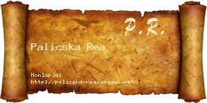 Palicska Rea névjegykártya